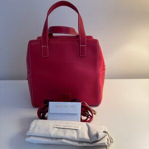 Frances Valentine Sabrina Satchel in Red Tubled Leather Large - Like NEW